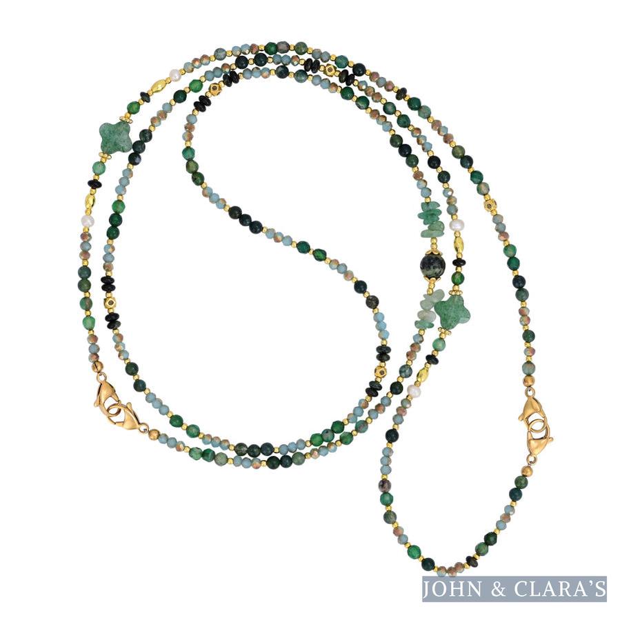 4-in-1 Natural Stone Emerald Forest Beaded Chain