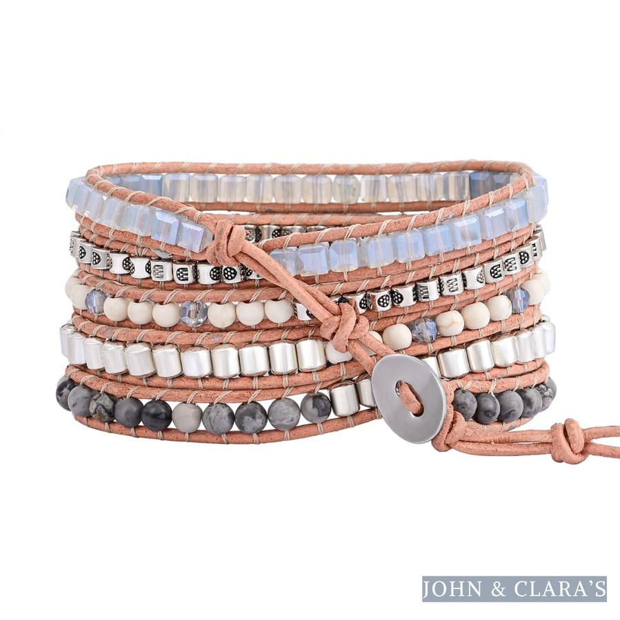 Handmade Natural Celestine Druzy Wrap Bracelet