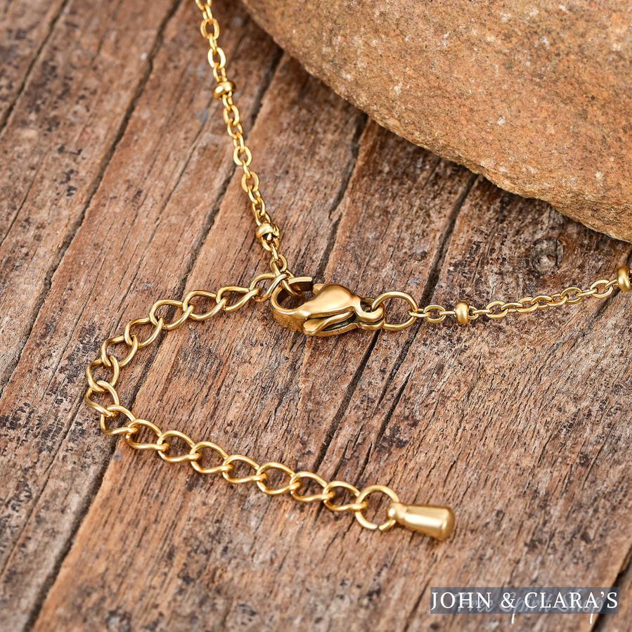 Freshwater Pearl & Apatite Beaded Anklet With Lotus Charm