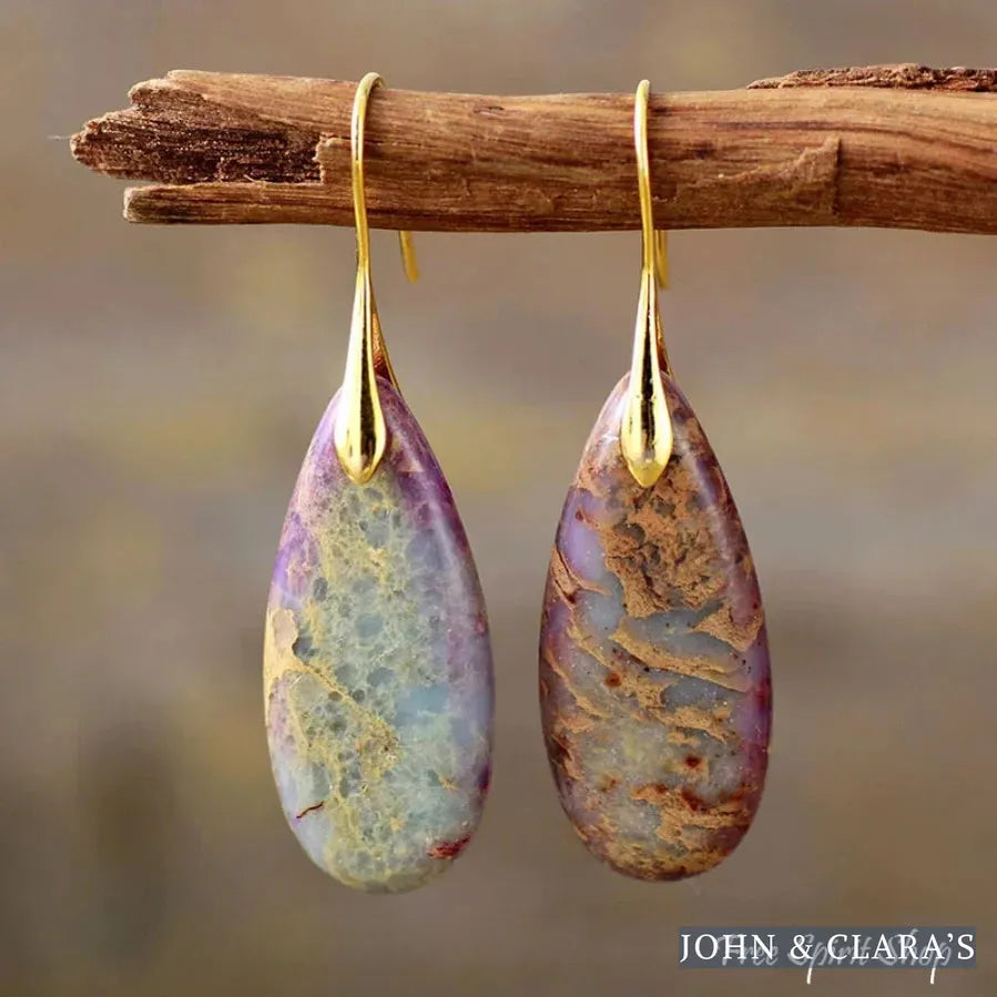 Purple Fantasy Jasper Drop Earrings