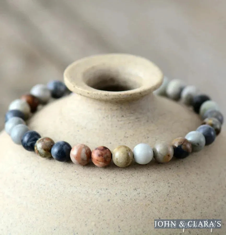 Natural Semi-Precious Healing Jasper Stone Bead Bracelet
