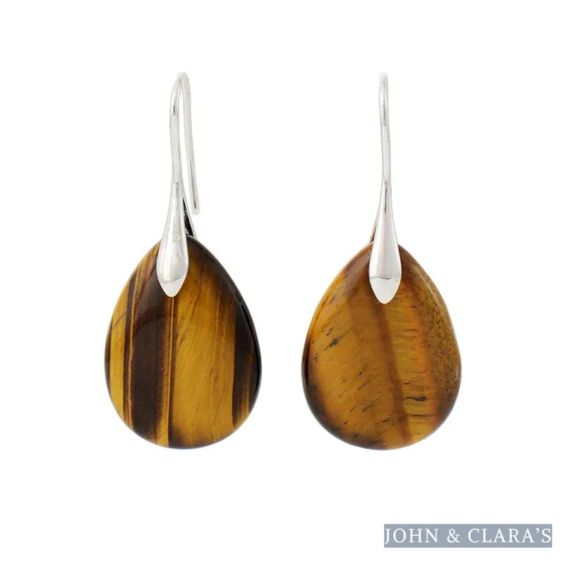 Natural Tiger Eye Drop Earrings