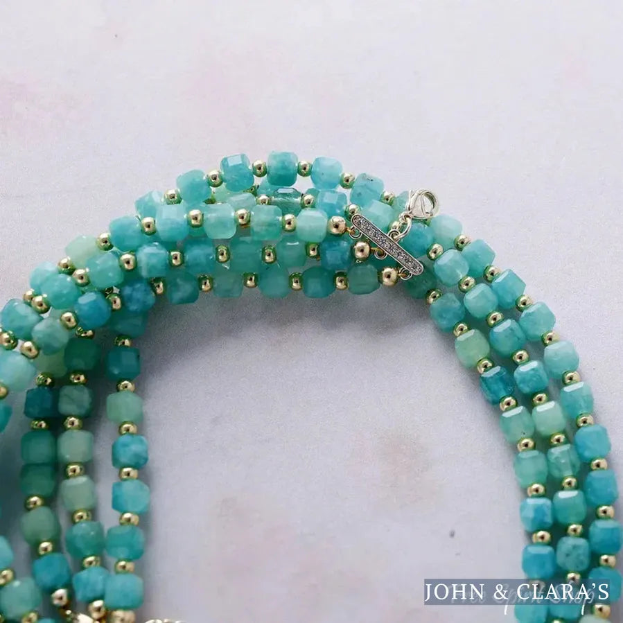 Turquoise Jade Beaded Multi-Strand Necklace