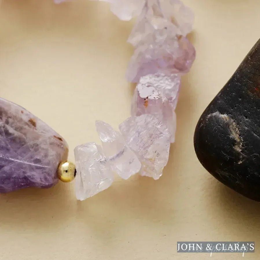 Natural Raw Amethyst Crystal Bracelet