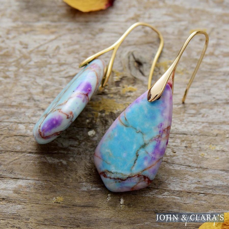 Blue & Purple Jasper Drop Earrings