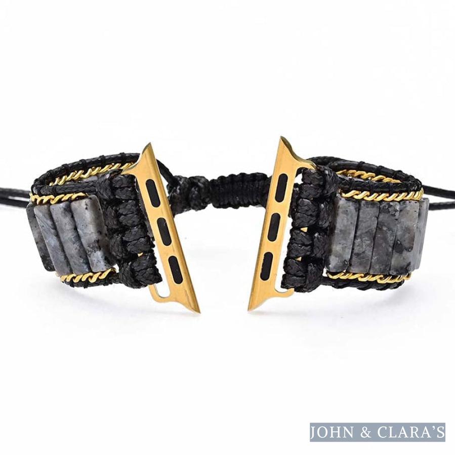 Black Labradorite Tube Apple Watch Band