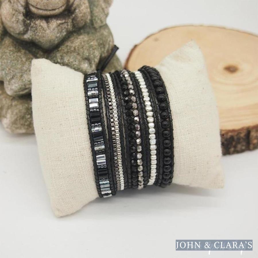 Handmade Black Crystal Bead Wrap Bracelet