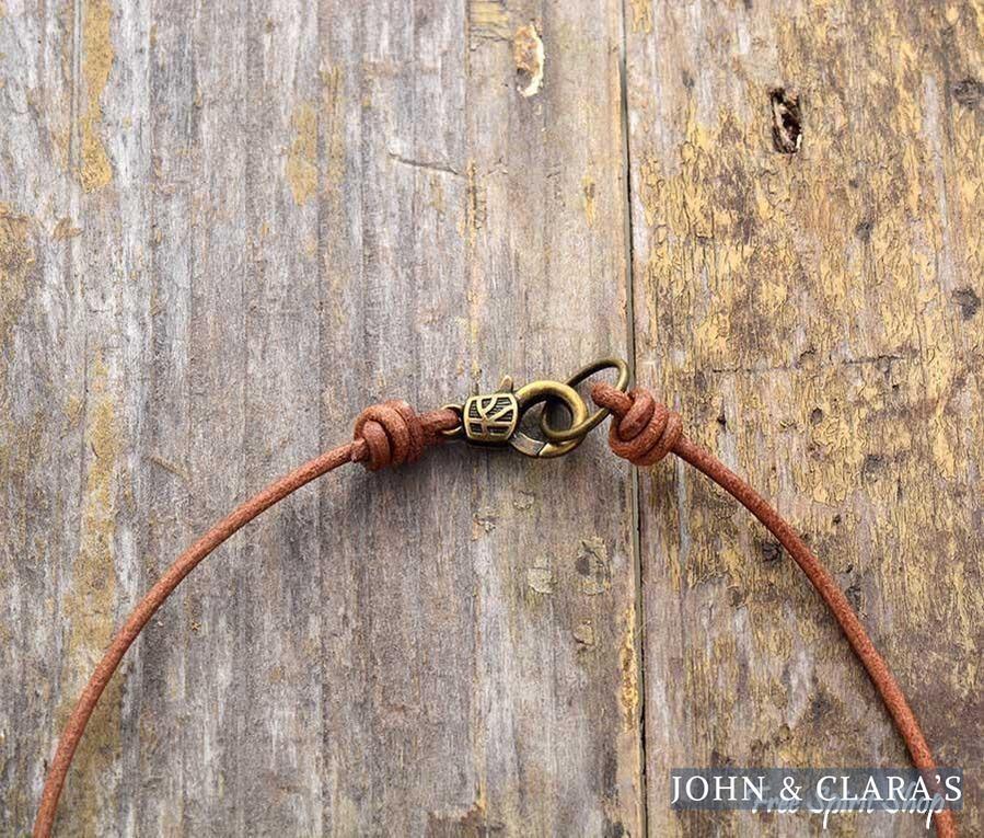 Handmade Leather & Turquoise Bead Choker Necklace