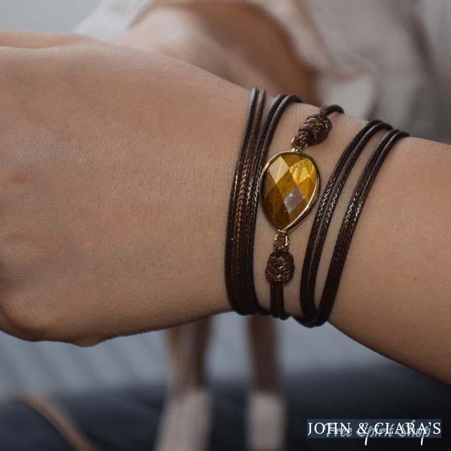 Handmade Natural Tiger Eye Gemstone Wrap Bracelet