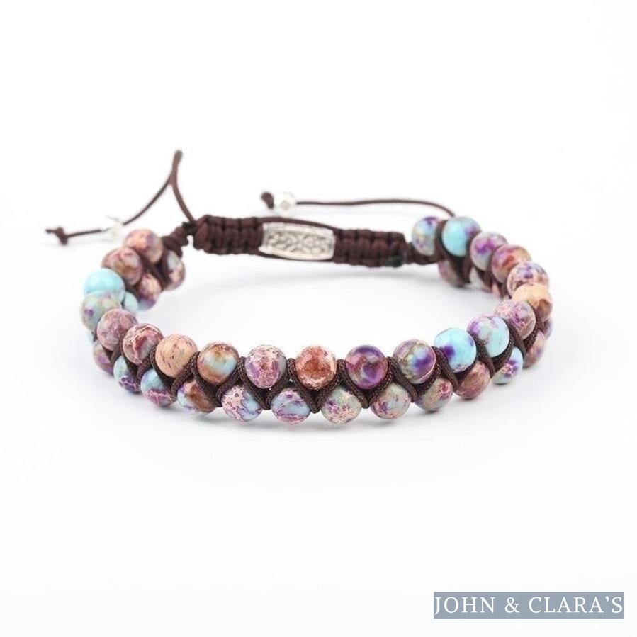 Handmade Purple Jasper Braided Adjustable Bracelet