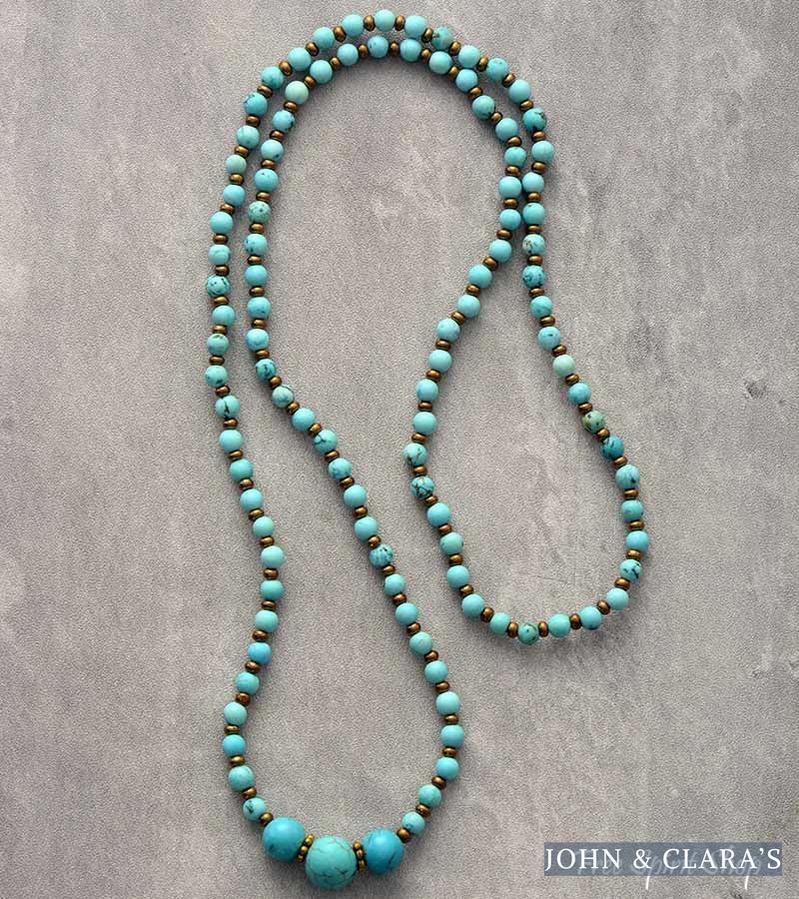 Handmade Turquoise Bead Bracelet / Necklace