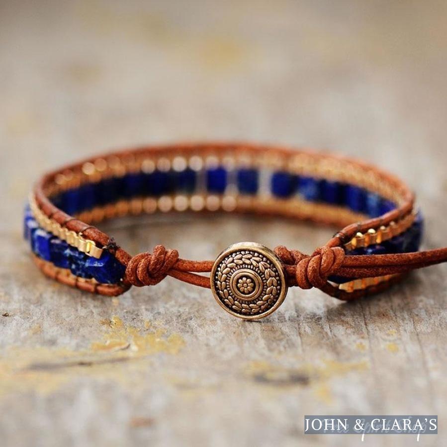 Handmade Turquoise Howlite Square Bead Bracelet