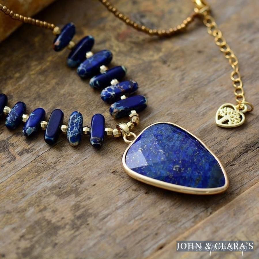 Natural Blue Lapis Lazuli Necklace