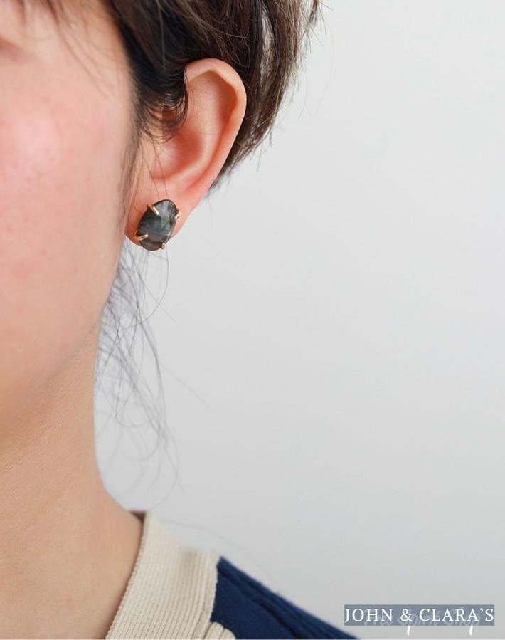 Natural Labradorite Stud Earrings