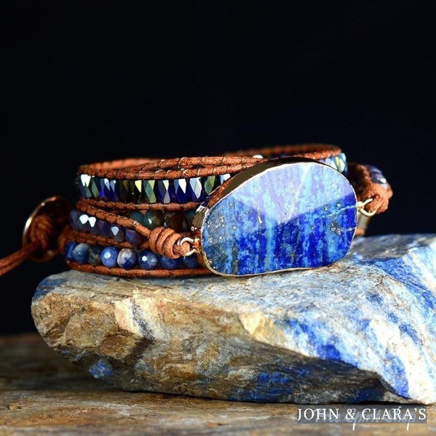 Natural Lapis Lazuli & Sodalite Wrap Bracelet