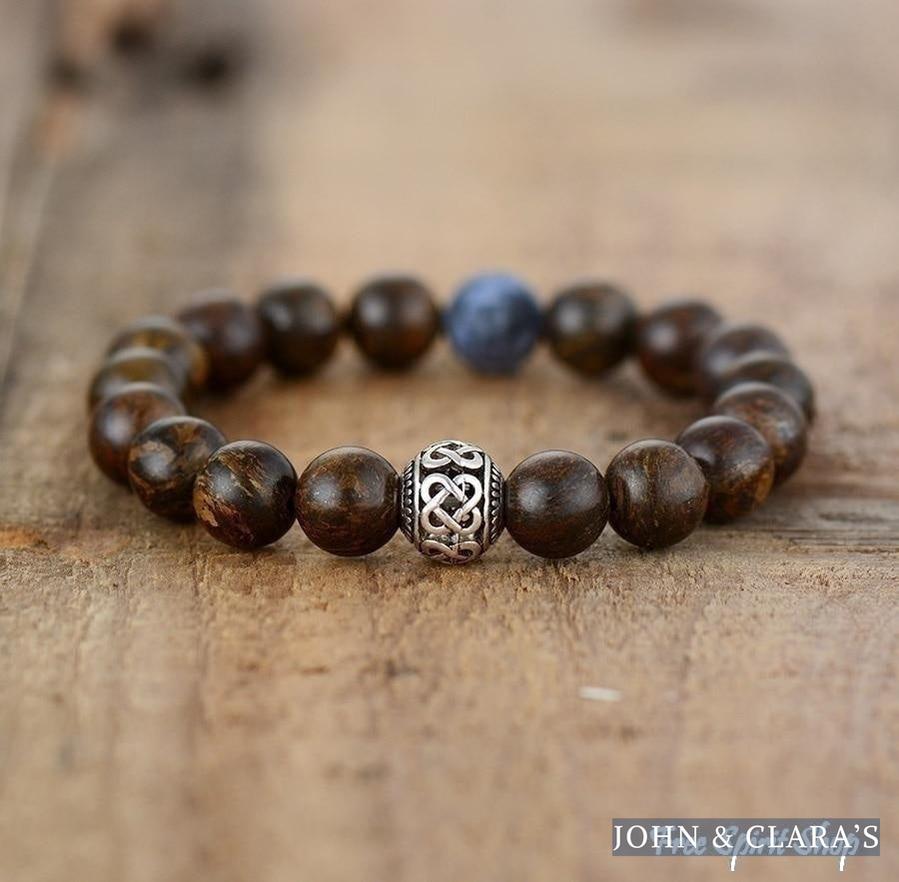 Natural Tibetan Bronzite Bead Bracelet