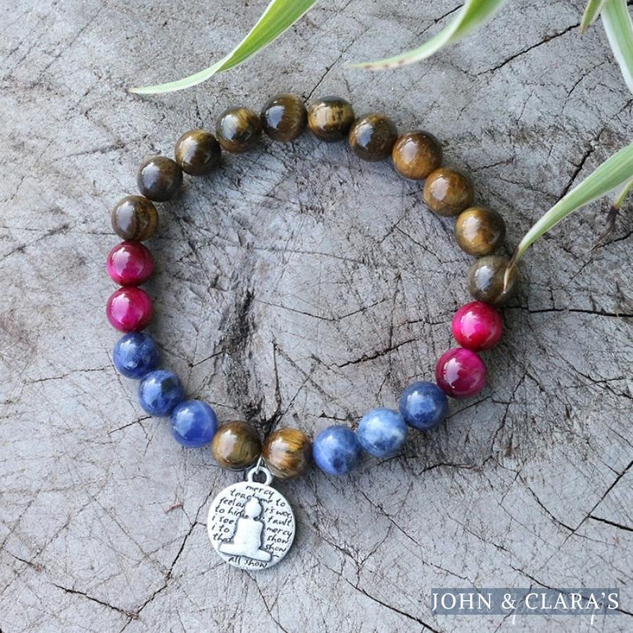 Natural Tiger Eye & Sodalite Bead Bracelet