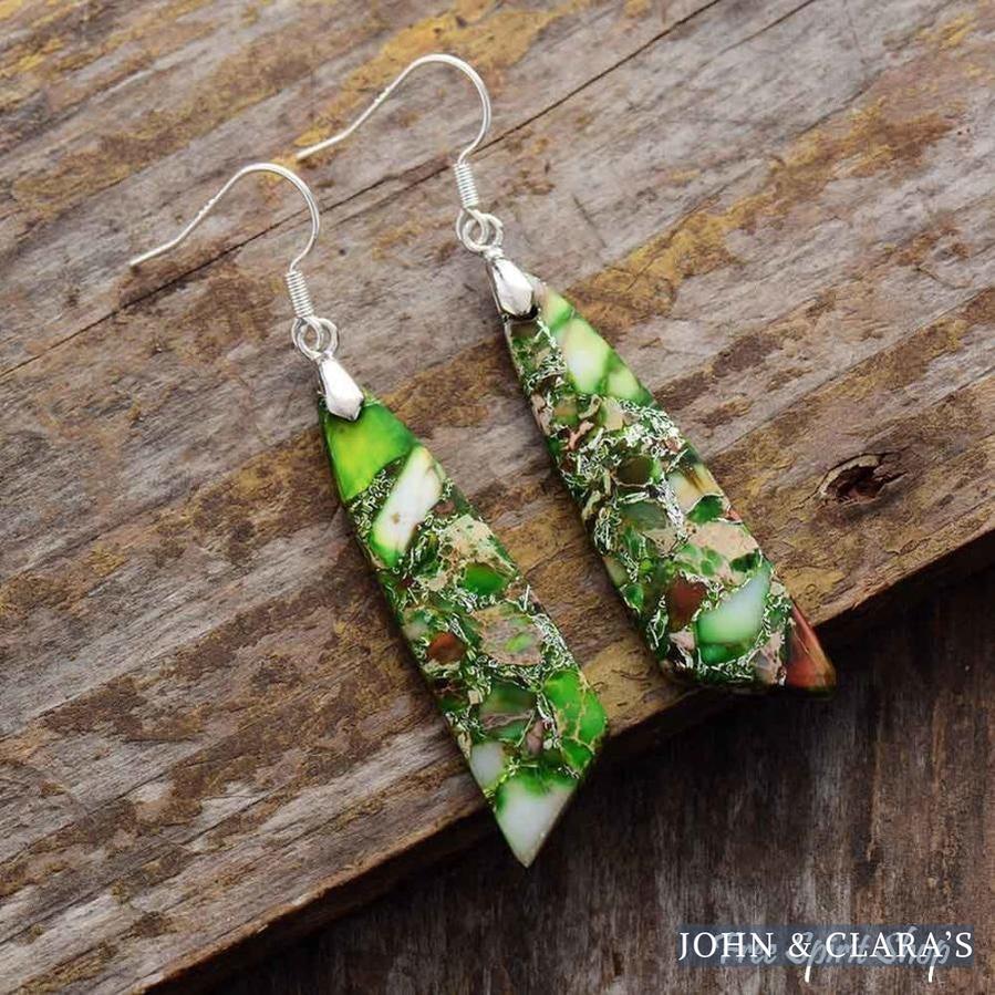 Vibrant Green Jasper Earrings