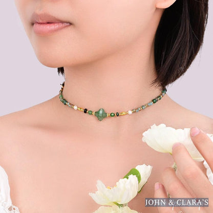 4-in-1 Natural Stone Emerald Forest Beaded Chain