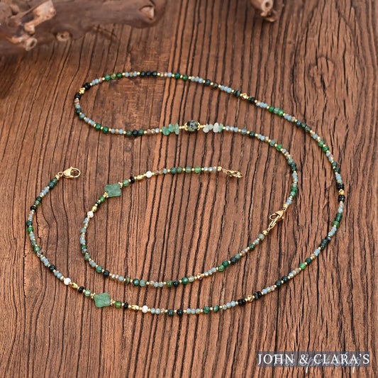 4-in-1 Natural Stone Emerald Forest Beaded Chain