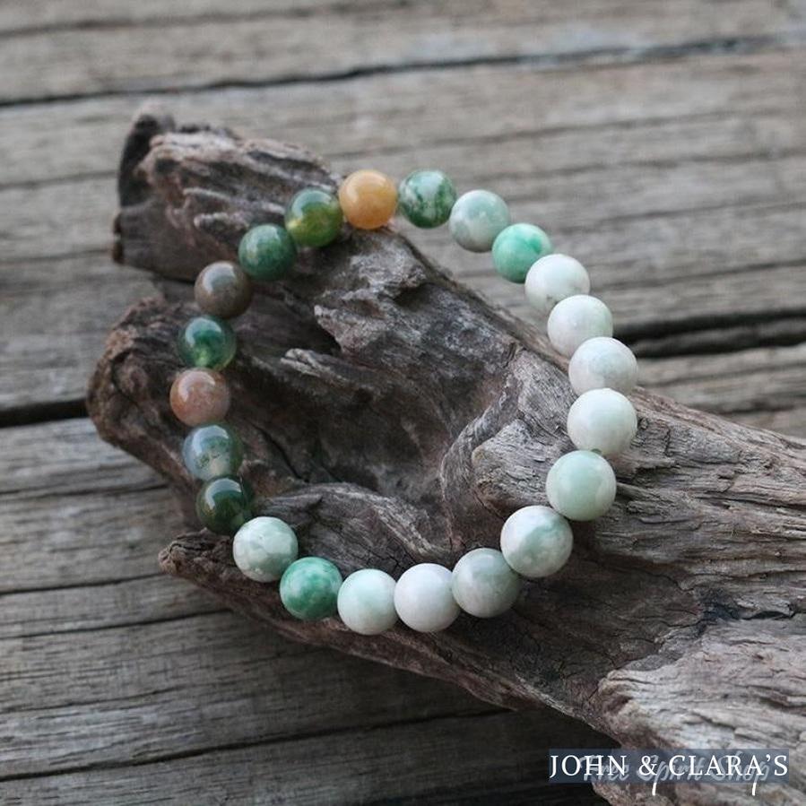 108 Lucky Jasper & Indian Agate Mala Beads Necklace/ Bracelet