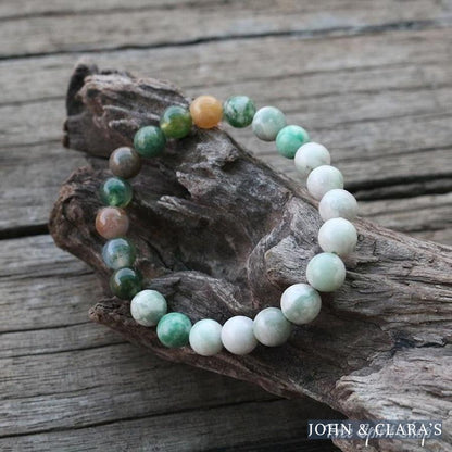 108 Lucky Jasper & Indian Agate Mala Beads Necklace/ Bracelet