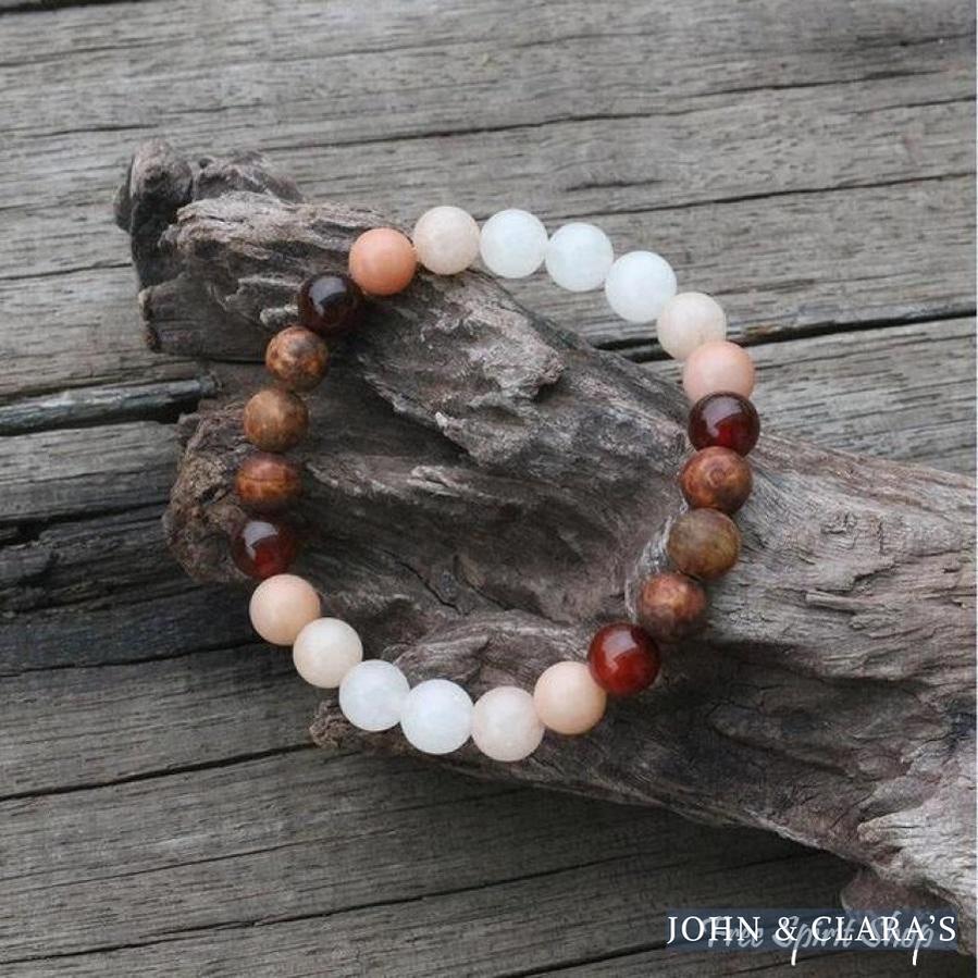 108 Natural Aventurine Carnelian and Brown Onyx Mala Beads Necklace / Bracelet
