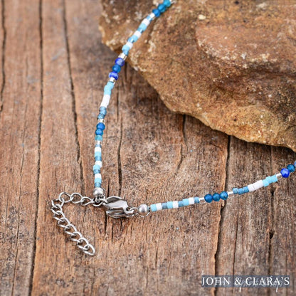Natural Blue Lapis Lazuli & Apatite Beaded Anklet