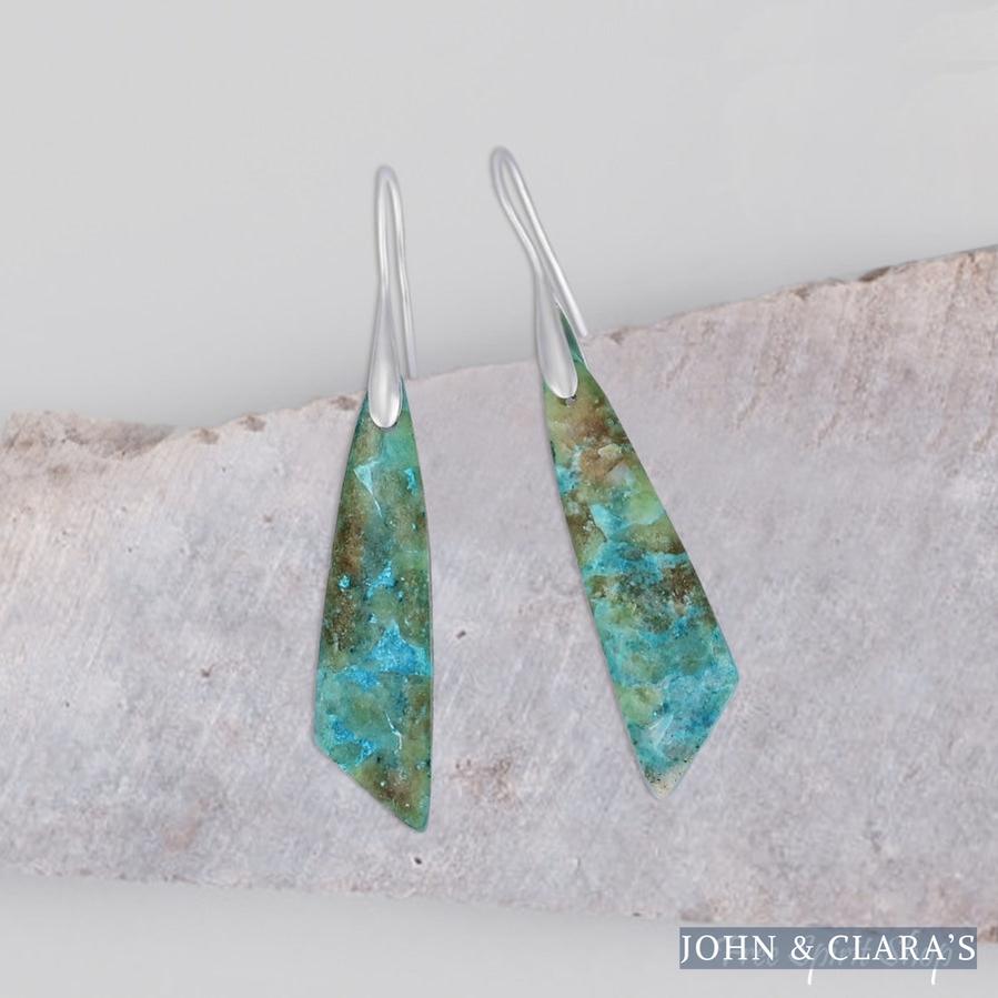 Natural Amazonite Dangle Earrings