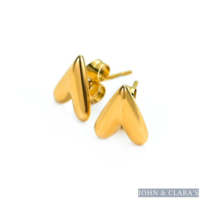 Elegant Heart Stud Earrings