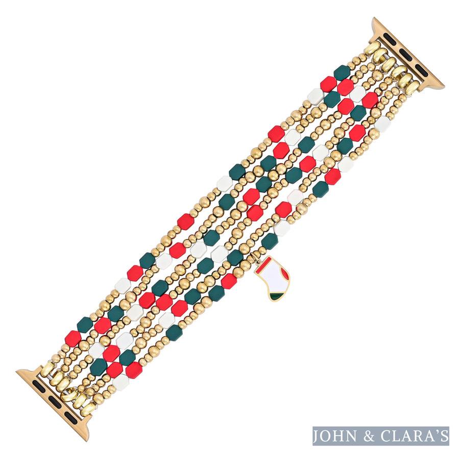 Festive Cheer Christmas Apple Watch Band in Red & Green
