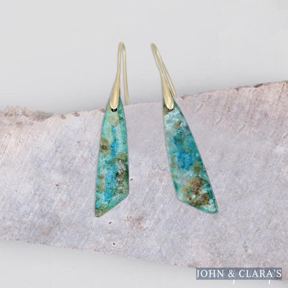 Natural Amazonite Dangle Earrings