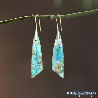 Natural Amazonite Dangle Earrings