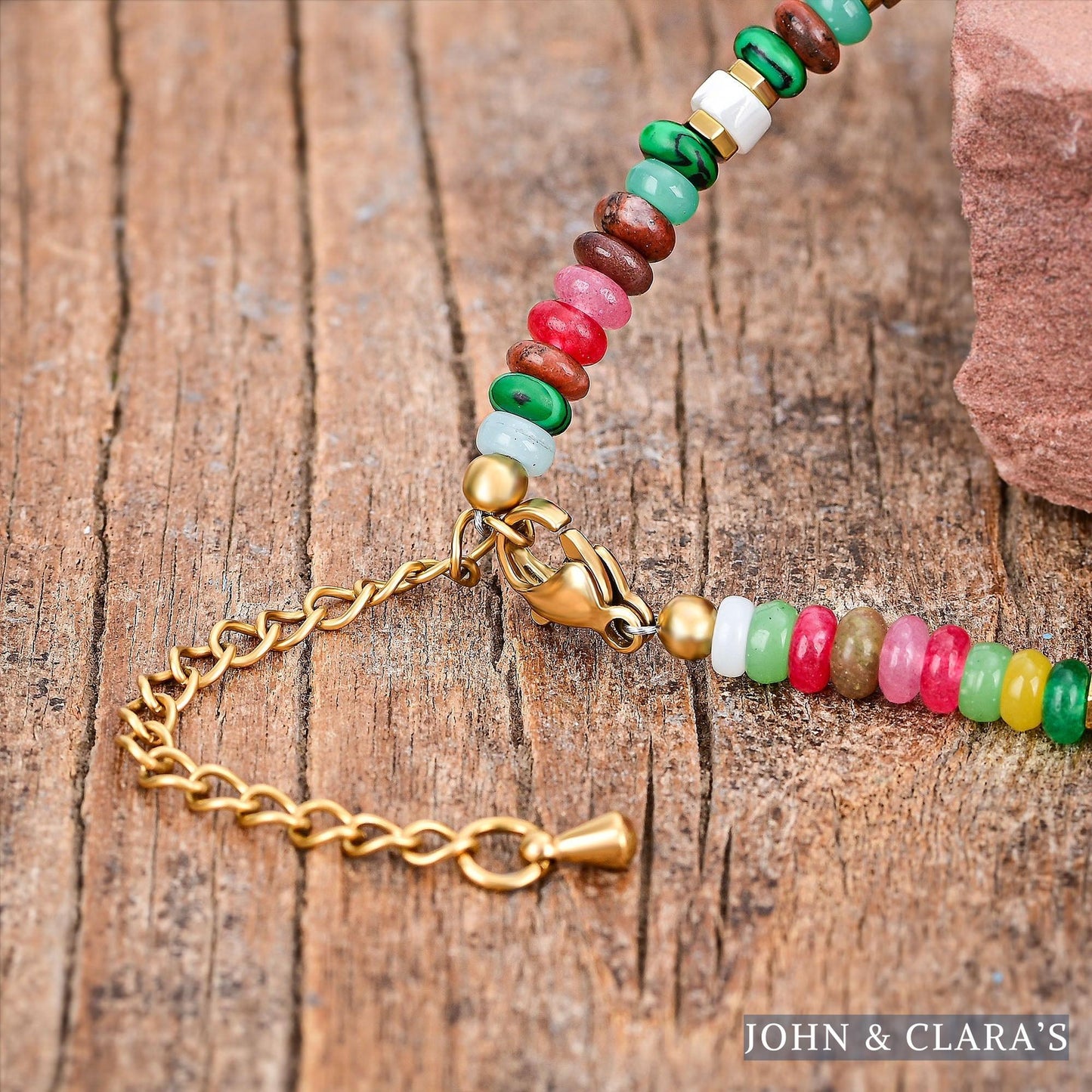 Multicolor Bead Anklet With Palm Tree Charm