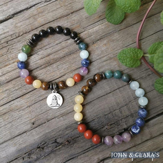 7 Chakra Natural Healing Stone Bead Bracelet