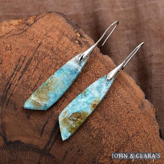 Natural Amazonite Dangle Earrings