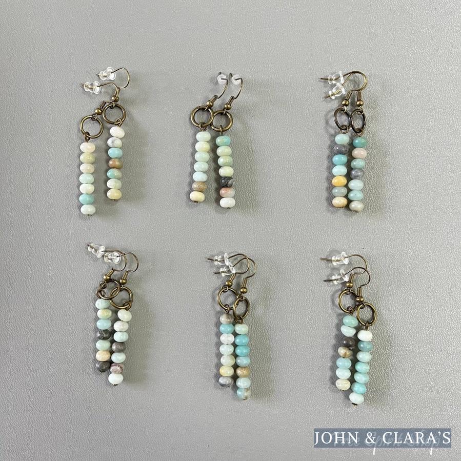 Natural Amazonite Circle Earrings