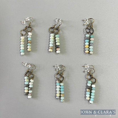 Natural Amazonite Circle Earrings