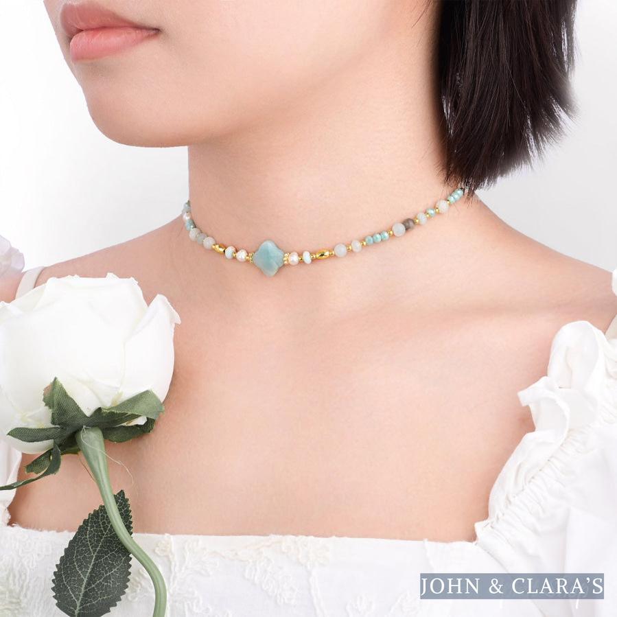 4-in-1 Natural Amazonite Clover Beaded Chain