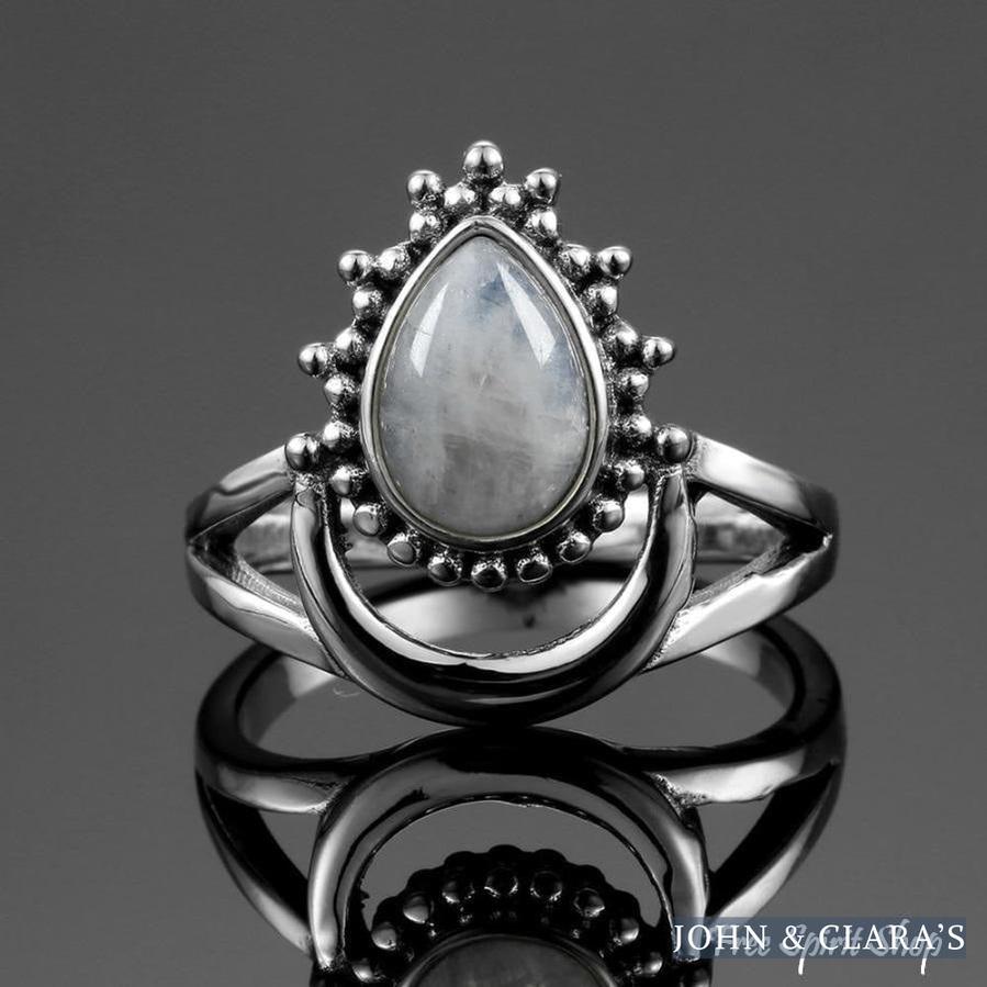 Natural Moonstone Boho Ring