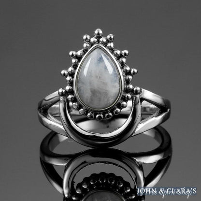 Natural Moonstone Boho Ring
