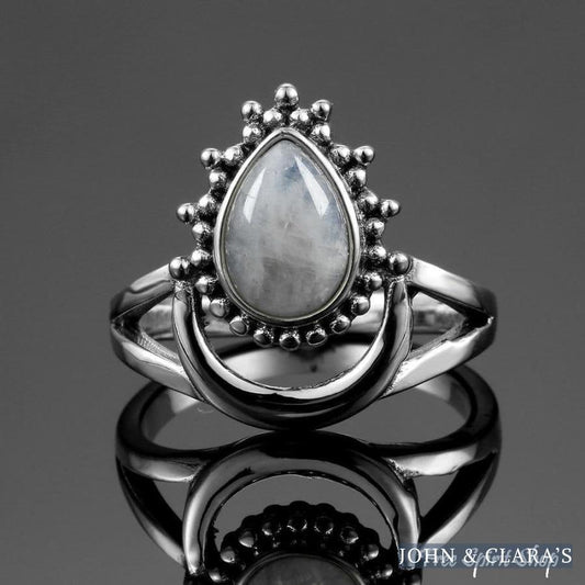 Natural Moonstone Boho Ring