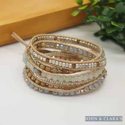 Natural Amazonite & Jasper Stone Wrap Bracelet