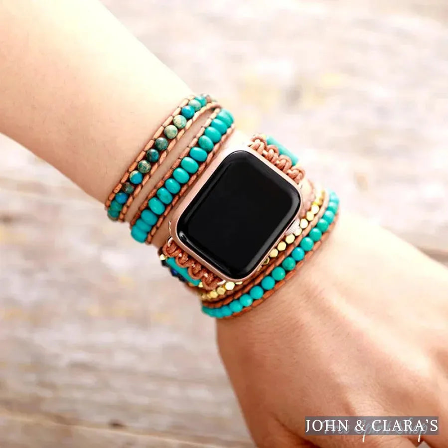 Blue Jasper & Turquoise Apple Watch Band