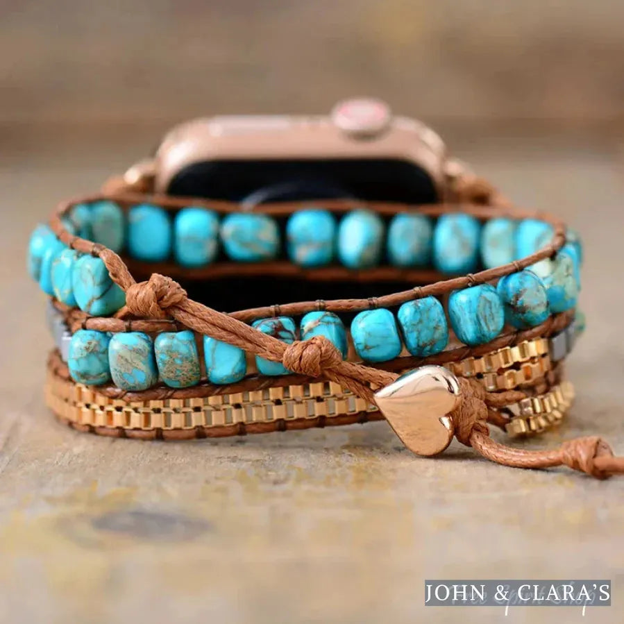 Natural Turquoise Howlite Apple Watch Band