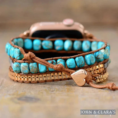 Natural Turquoise Howlite Apple Watch Band