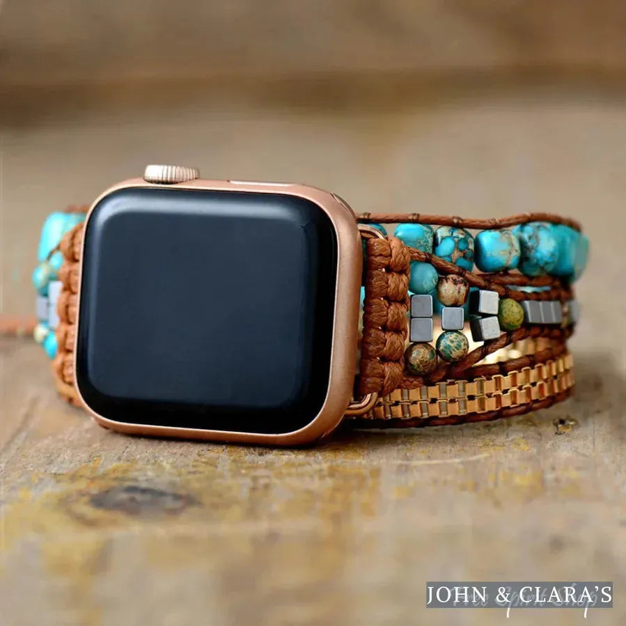 Natural Turquoise Howlite Apple Watch Band