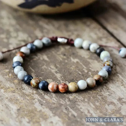 Natural Semi-Precious Healing Jasper Stone Bead Bracelet
