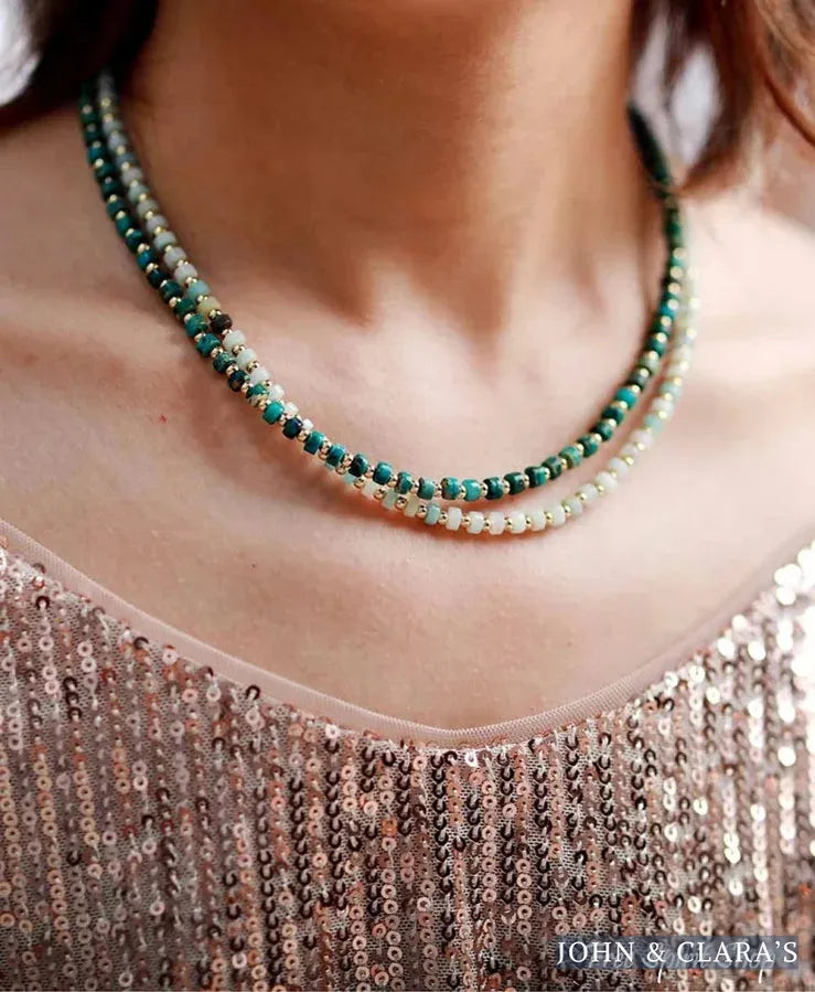 Natural Ocean Jasper Gemstone Choker Necklace