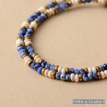 Natural Sodalite & Howlite Gemstone Bead Choker